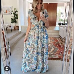 Vici Zabelle Floral Ruffle Cutout Dress